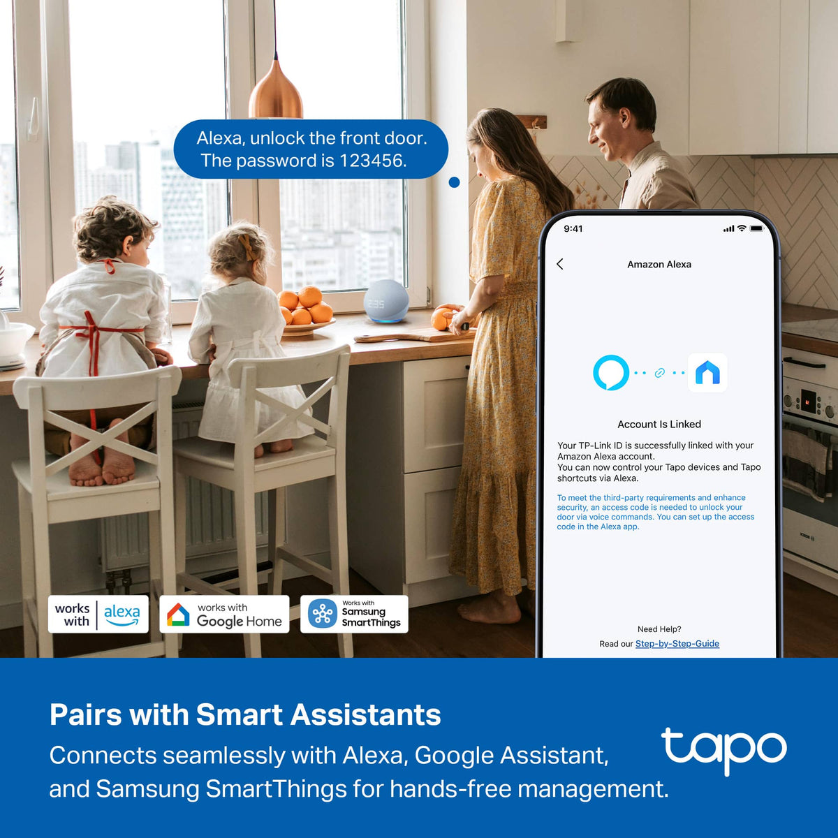 TP-Link - Tapo DL110 Smart Wi-Fi Deadbolt Lock - Lock/Unlock using Keypad, App, or Fingerprint Recognition - Replaces Most Locks - Black