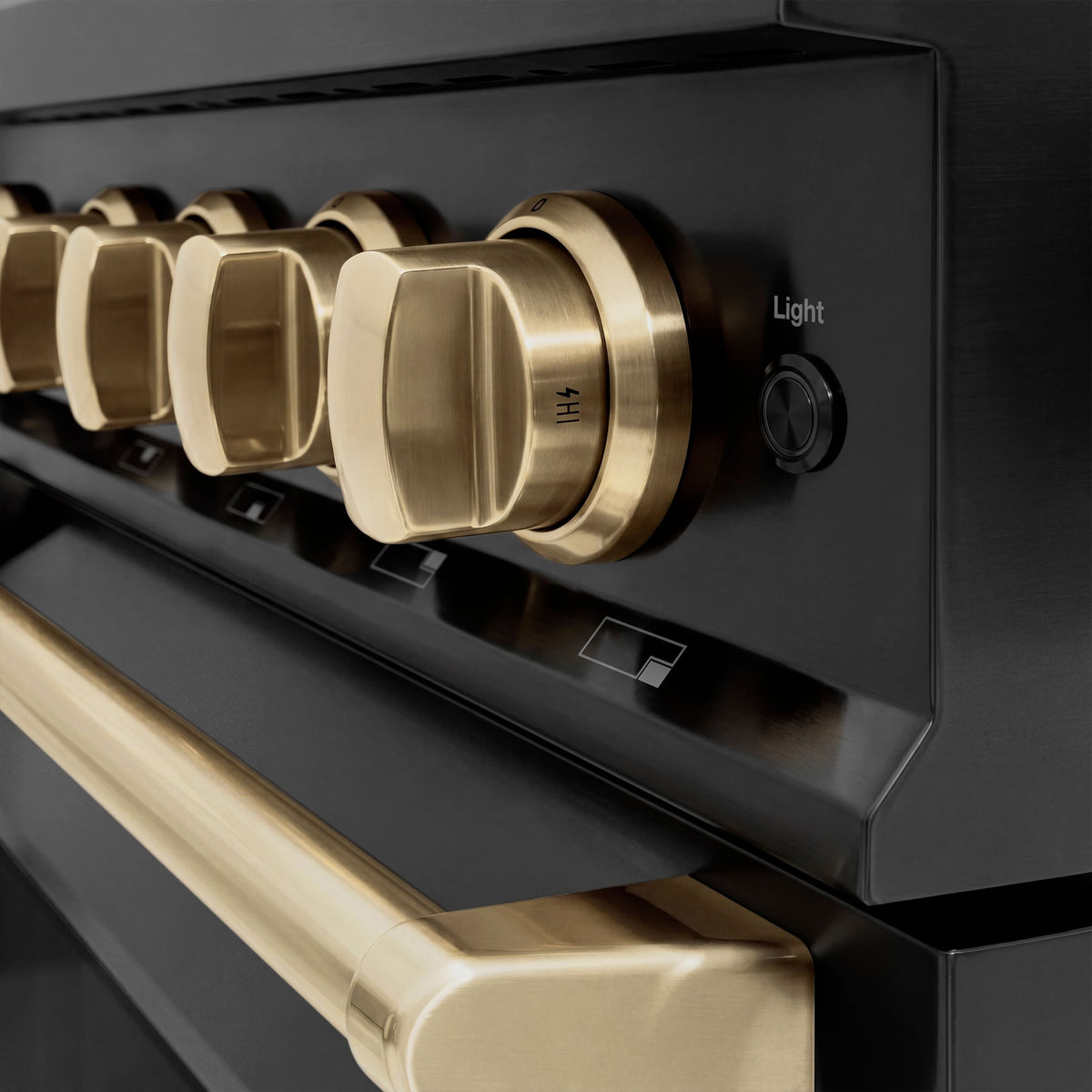 ZLINE - Autograph 48 in. 6.7 cu. ft. Classic Freestanding Black Stainless Dual Fuel Range w/ 8 DuoPro Burners & Bronze Accents - Black Stainless Steel