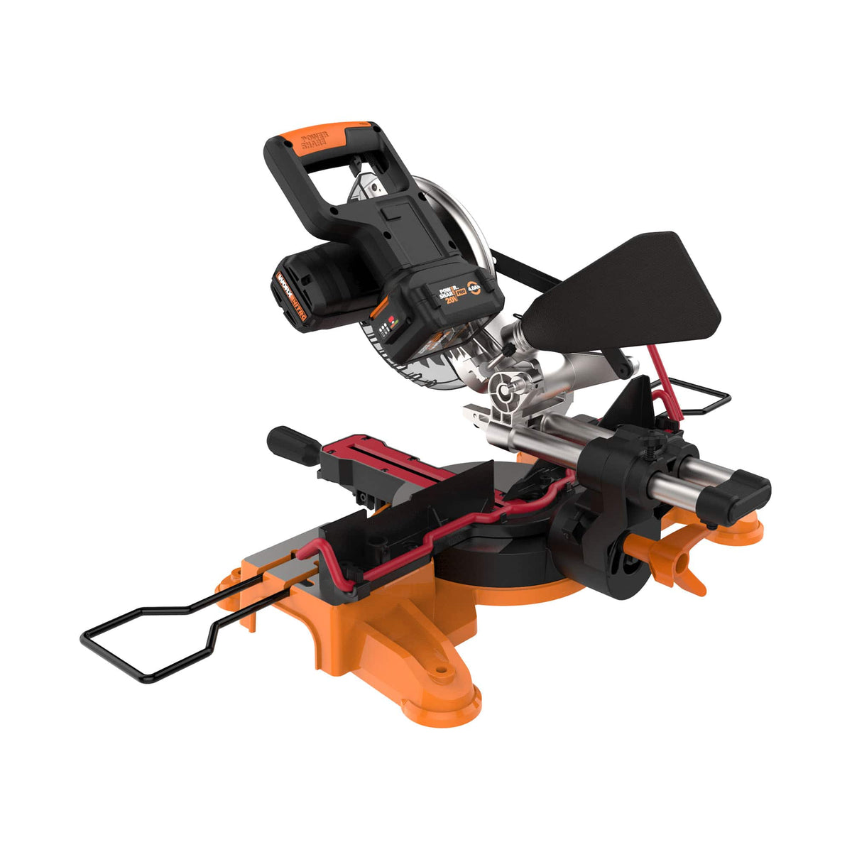 WORX - 20V 7.25" Cordless Compound Miter Saw (1 x 4.0 Ah Battery and 1 x Charger) - Black