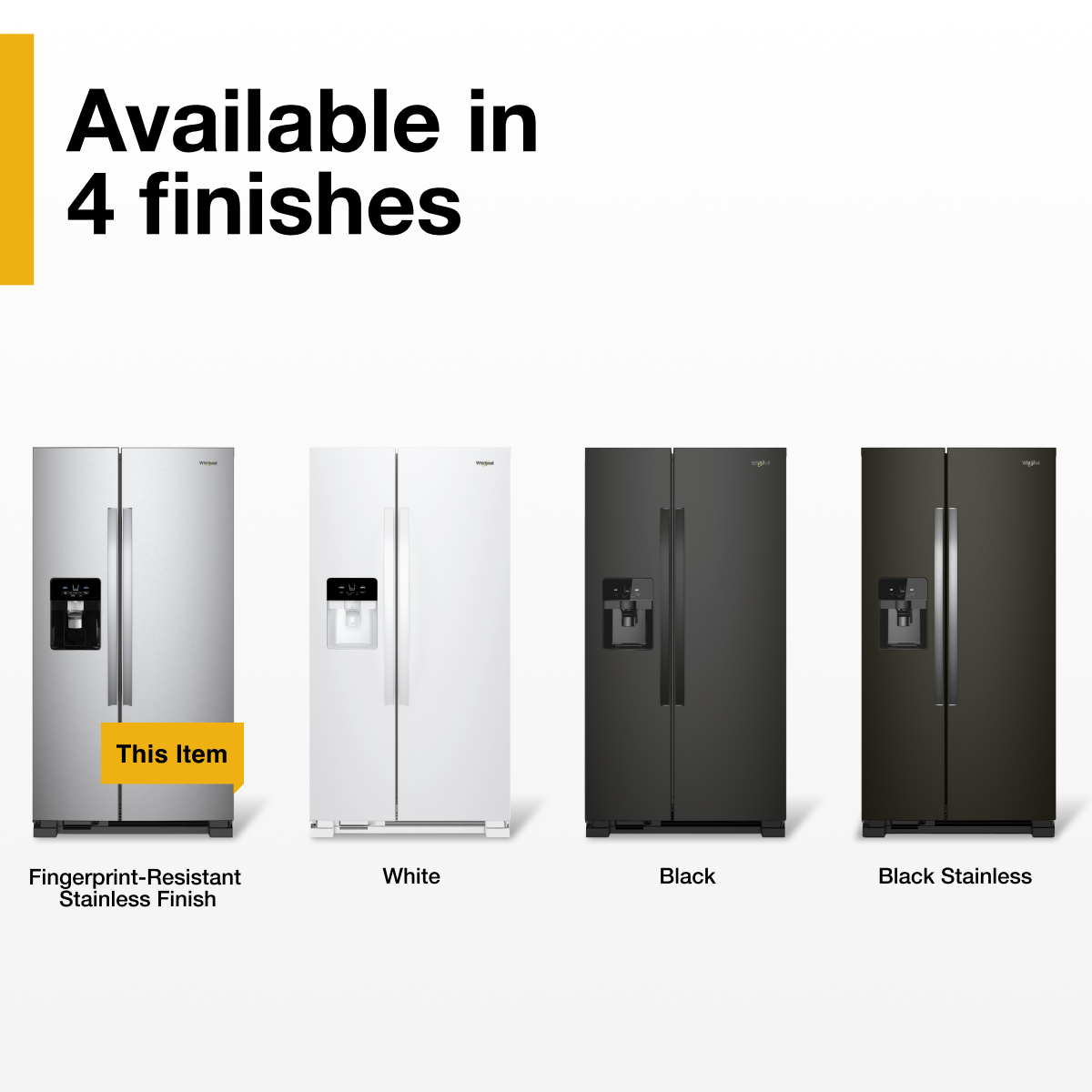 Whirlpool - 33 in. Wide 21 cu. ft. Side-by-Side Refrigerator with LED Interior Lighting - Stainless Steel