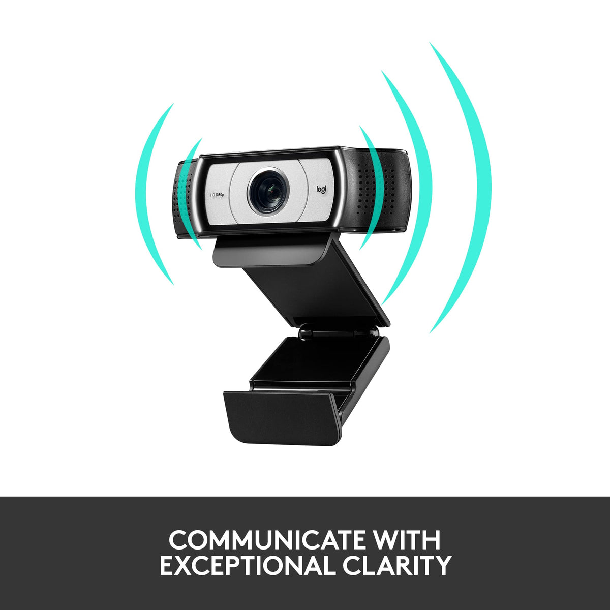 Logitech - Pro Webcam Full HD 1080 for Laptops with Ultra Wide Angle - Black