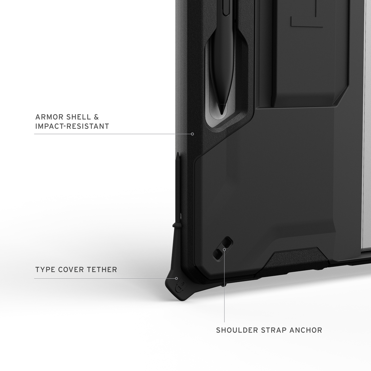 UAG - Scout Series Case with Hand Strap for Microsoft Surface Pro 12" - Black