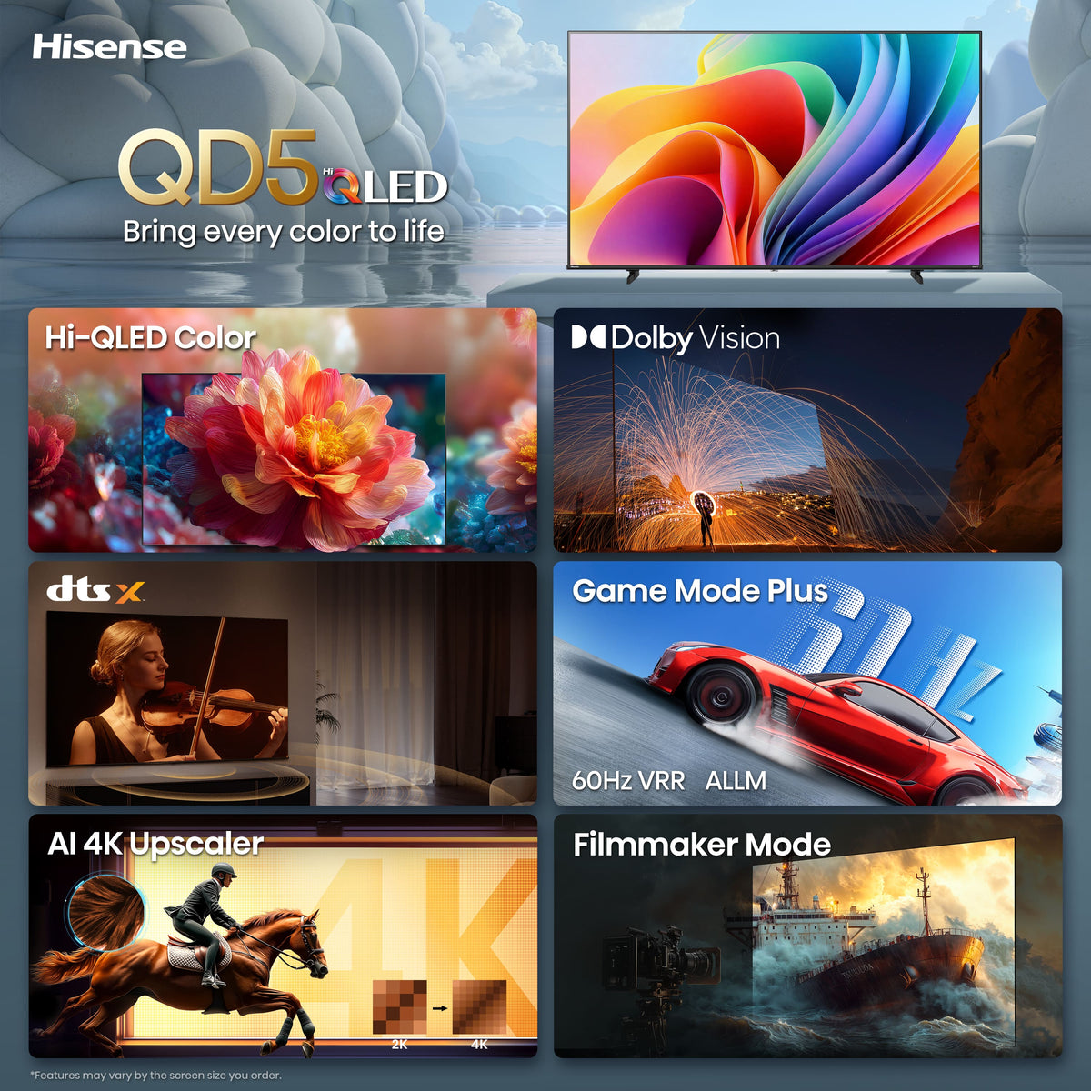 Hisense - 65" Class QD5 Hi-QLED Series4K UHD Smart Roku TV (2026)