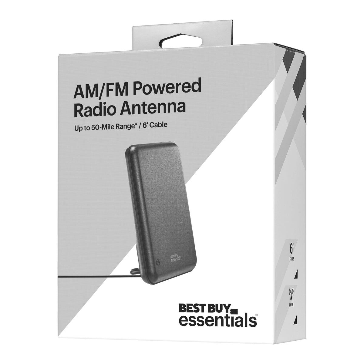 Best Buy essentials™ - AM/FM Amplified Indoor Radio Antenna - Black