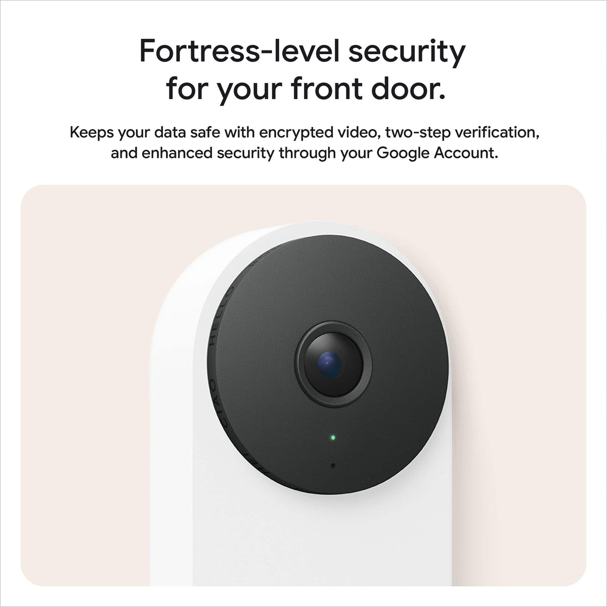 Google - Nest Doorbell (wired, 3rd gen) - Latest Model - 2K Video and Gemini - Snow