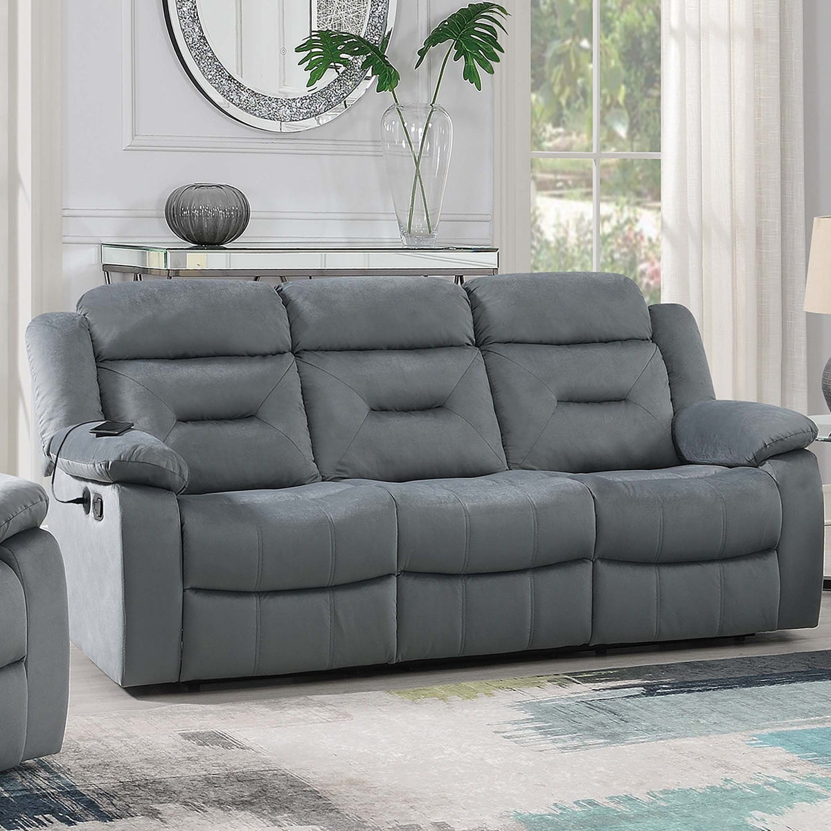 Juego de sala contemporáneo con brazos de almohada y soporte para la cabeza