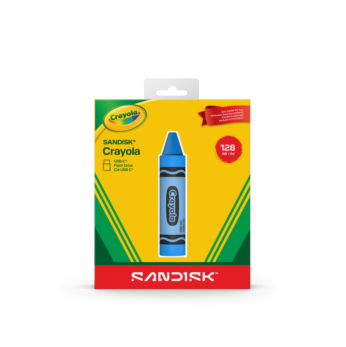 SANDISK - 128GB Crayola USB-C Flash Drive, Cerulean - Blue