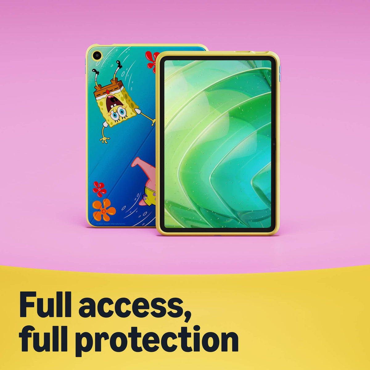 Amazon - Kids Tablet 11 Case for Ages 6+ – Protective and Slim, with Built-in Landscape and Portrait Stand - SpongeBob and Patrick