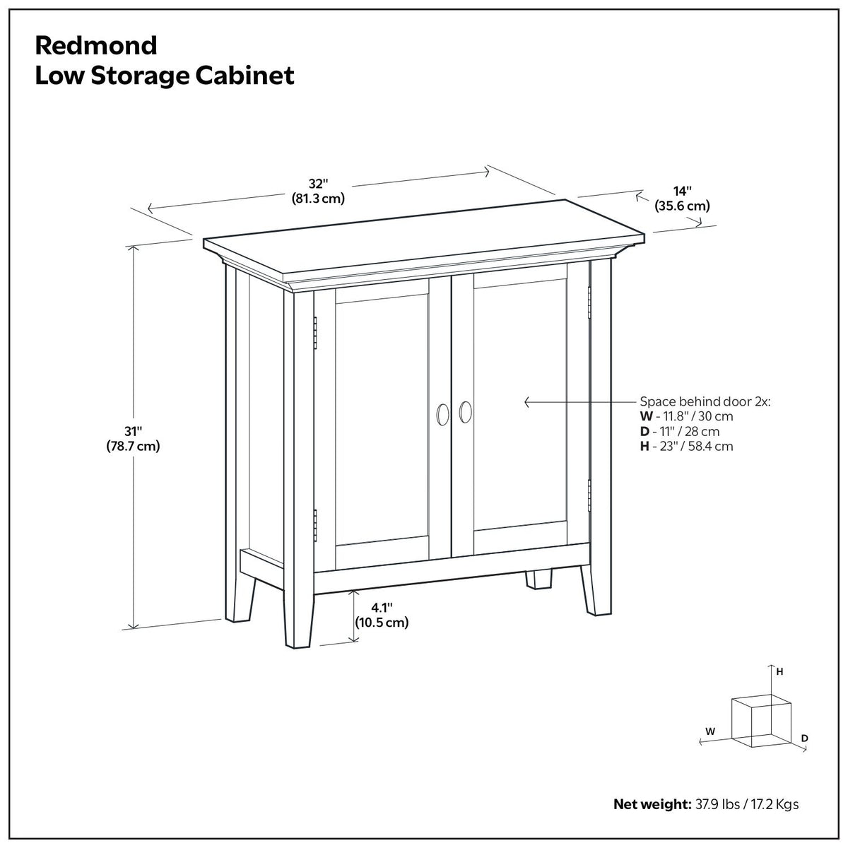 Redmond - Handcrafted Low Storage Cabinet
