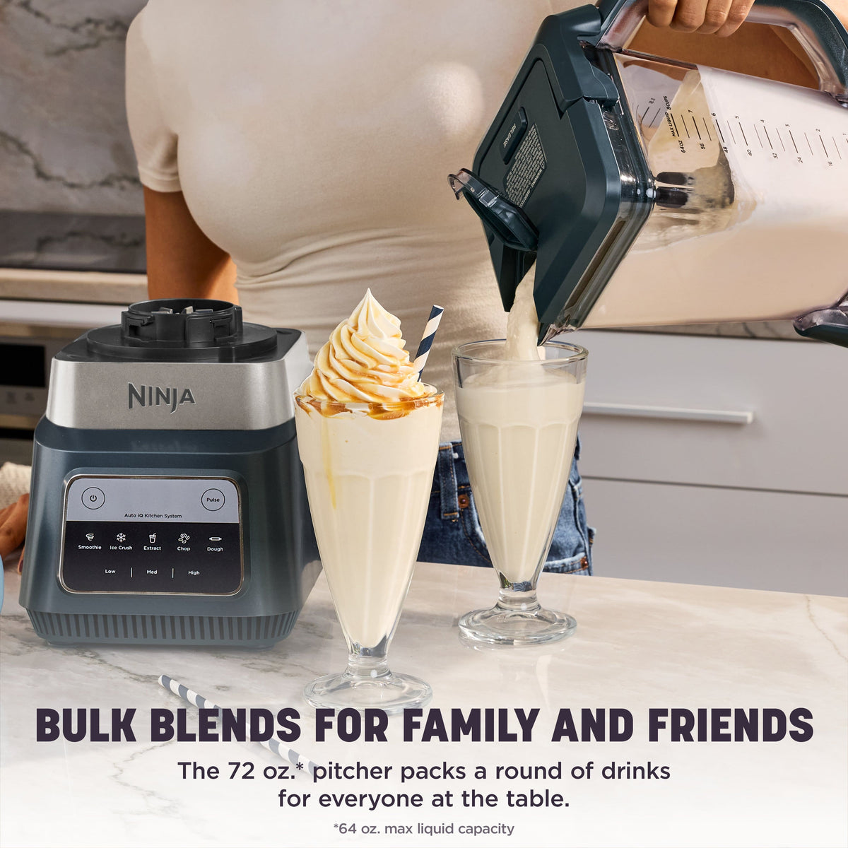 Ninja - TotalCrush Professional Kitchen System (Blender, Tumbler, & 8-Cup Food Processor) with Auto-iQ - Metallic Black