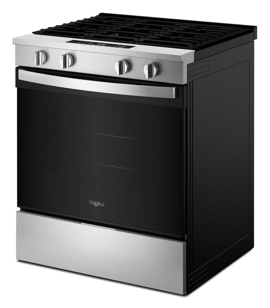 Whirlpool - 30 in. Wide 4 burners 5.0 cu. ft. Freestanding Slide-In Gas Range with No Preheat and Slow Cook Modes - Stainless Steel