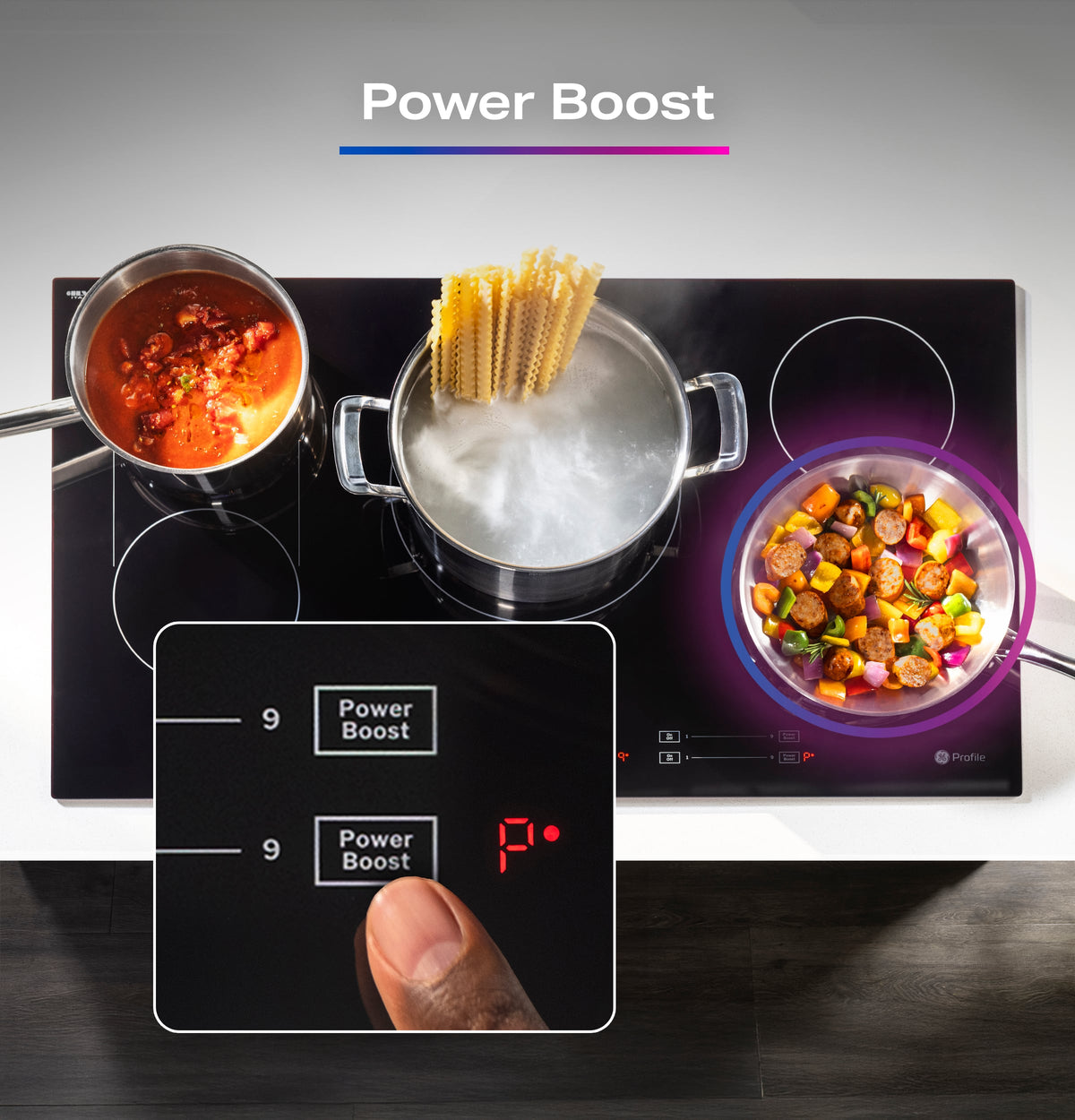 GE Profile - 36" Built-In Electric Induction Cooktop with 5 Elements, Slide Touch Controls, and Power Boost - Black