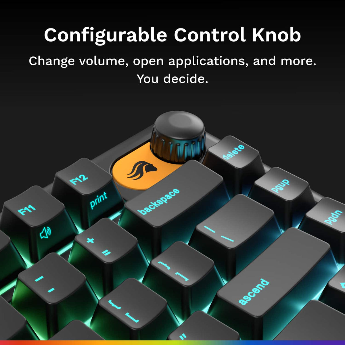 Glorious - GMBK 75% Wired Membrane Gaming Keyboard with Swappable MX-Compatible Keycaps - Black