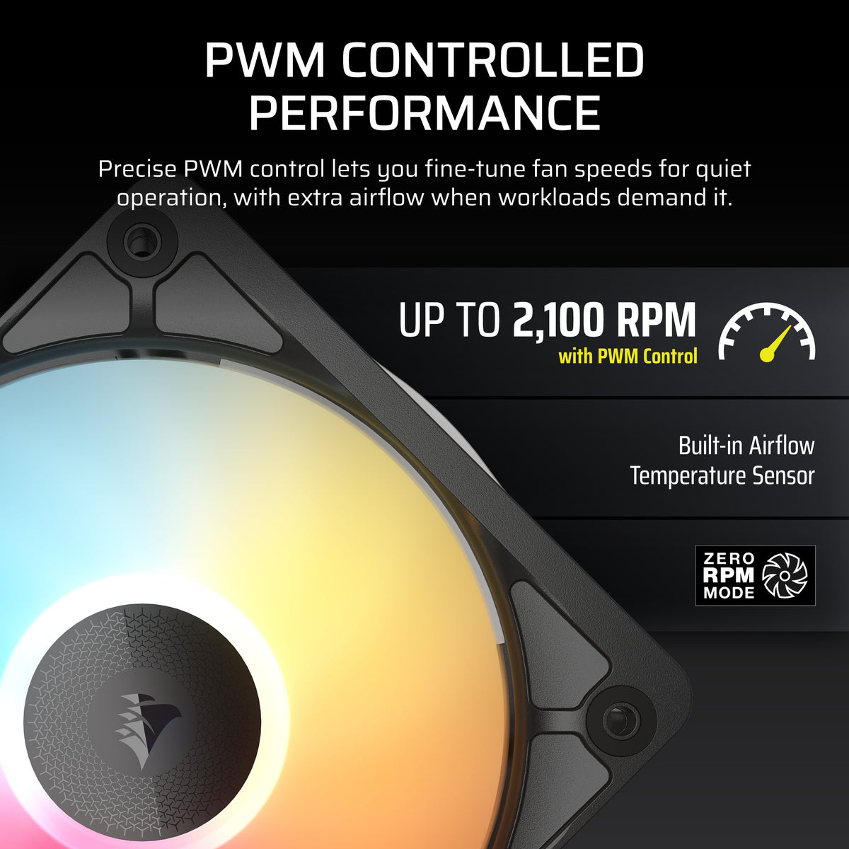 CORSAIR - iCUE LINK RX120 II RGB 120mm PWM Fan - Black