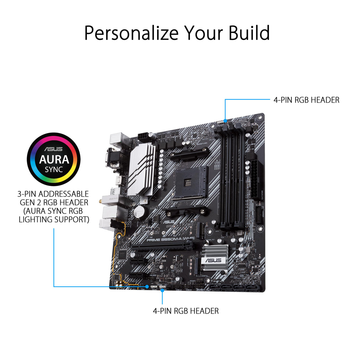 ASUS - PRIME B550M-A WIFI II (Socket AM4) AMD B550 Micro ATX DDR4 Wi-Fi 6 Motherboard - Black