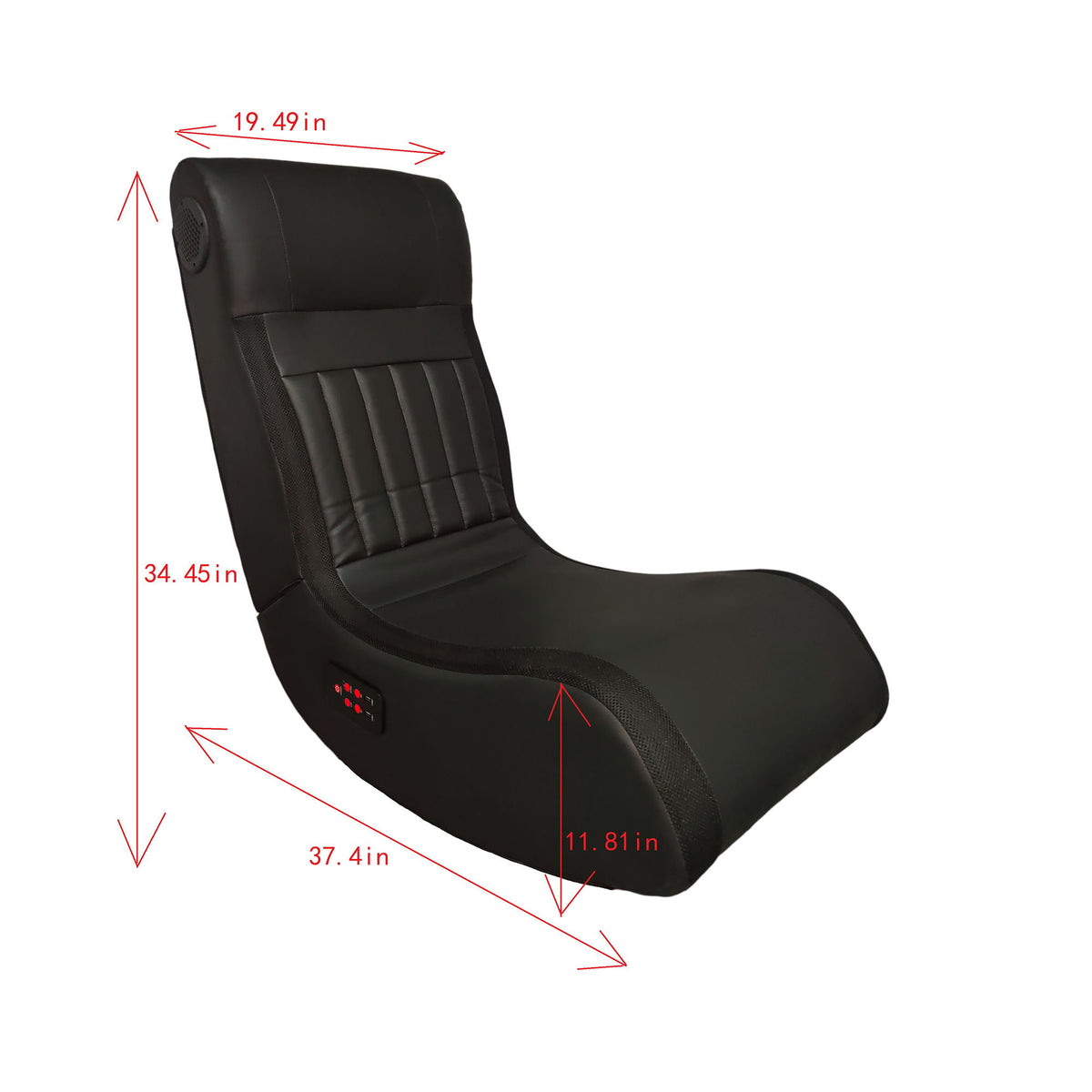 Sillón gaming plegable con altavoces integrados, luces LED, Bluetooth, masaje vibratorio, puerto de carga USB - Negro