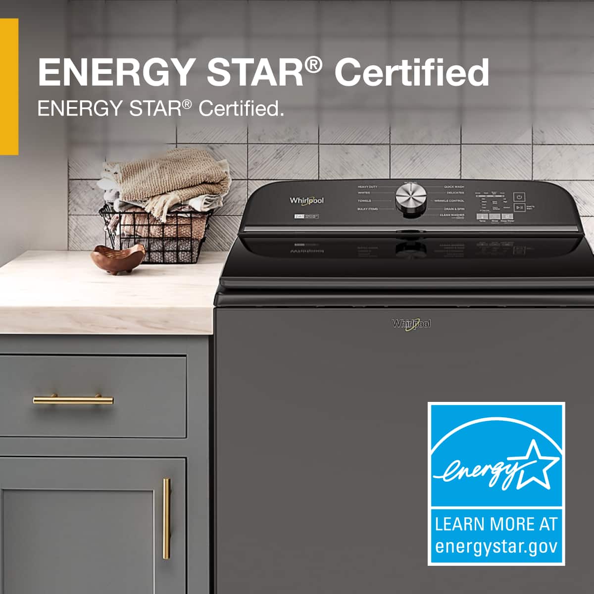 Whirlpool - 5.3 Cu. Ft. High Efficiency Top Load Washer with 2 in 1 Removable Agitator - Volcano Black