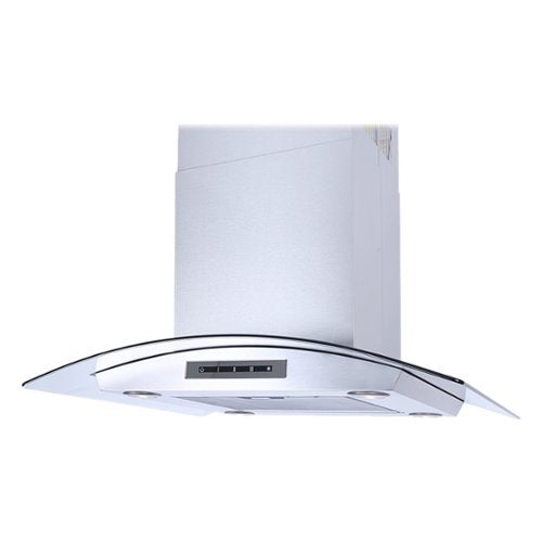 Windster Hoods - 30 inches - Convertible - Island Range Hood - Stainless Steel/Glass