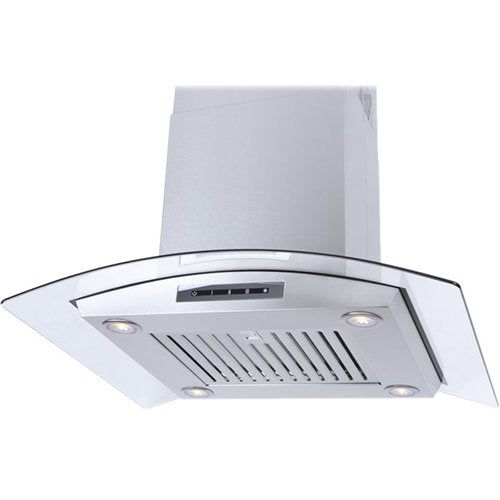 Windster Hoods - 30 inches - Convertible - Island Range Hood - Stainless Steel/Glass