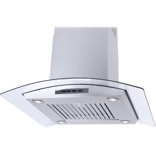 Windster Hoods - 30 inches - Convertible - Island Range Hood - Stainless Steel/Glass