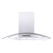 Windster Hoods - 36 inches - Convertible - Island Range Hood - Stainless Steel/Glass