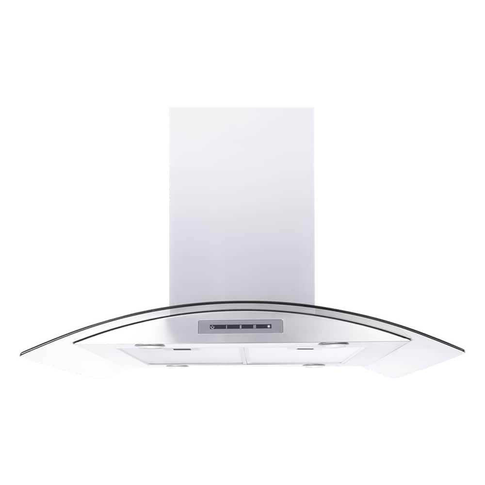 Windster Hoods - 41 inches - Convertible - Island Range Hood - Stainless Steel/Glass
