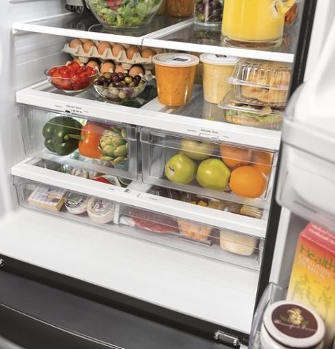 GE - 33 in. Wide 24.7 Cu. Ft. French Door Refrigerator with Internal Water Dispenser - Slate