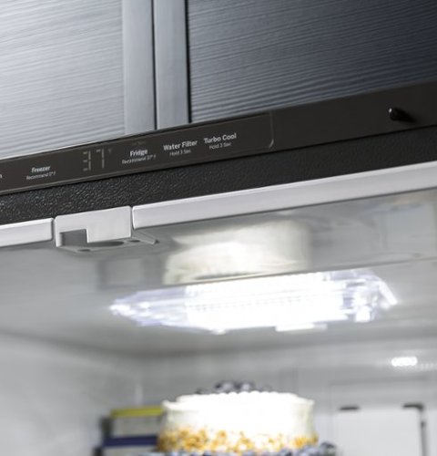 GE - 33 in. Wide 24.7 Cu. Ft. French Door Refrigerator with Internal Water Dispenser - Slate