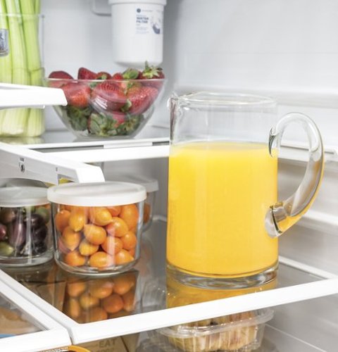 GE - 33 in. Wide 24.7 Cu. Ft. French Door Refrigerator with Internal Water Dispenser - Slate