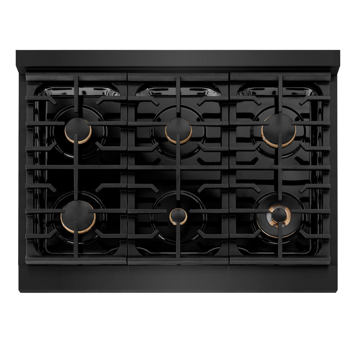 ZLINE - 36 in. Wide 6 Burner Paramount Gas Rangetop with  (SRTB-BR-36) - Black Stainless Steel
