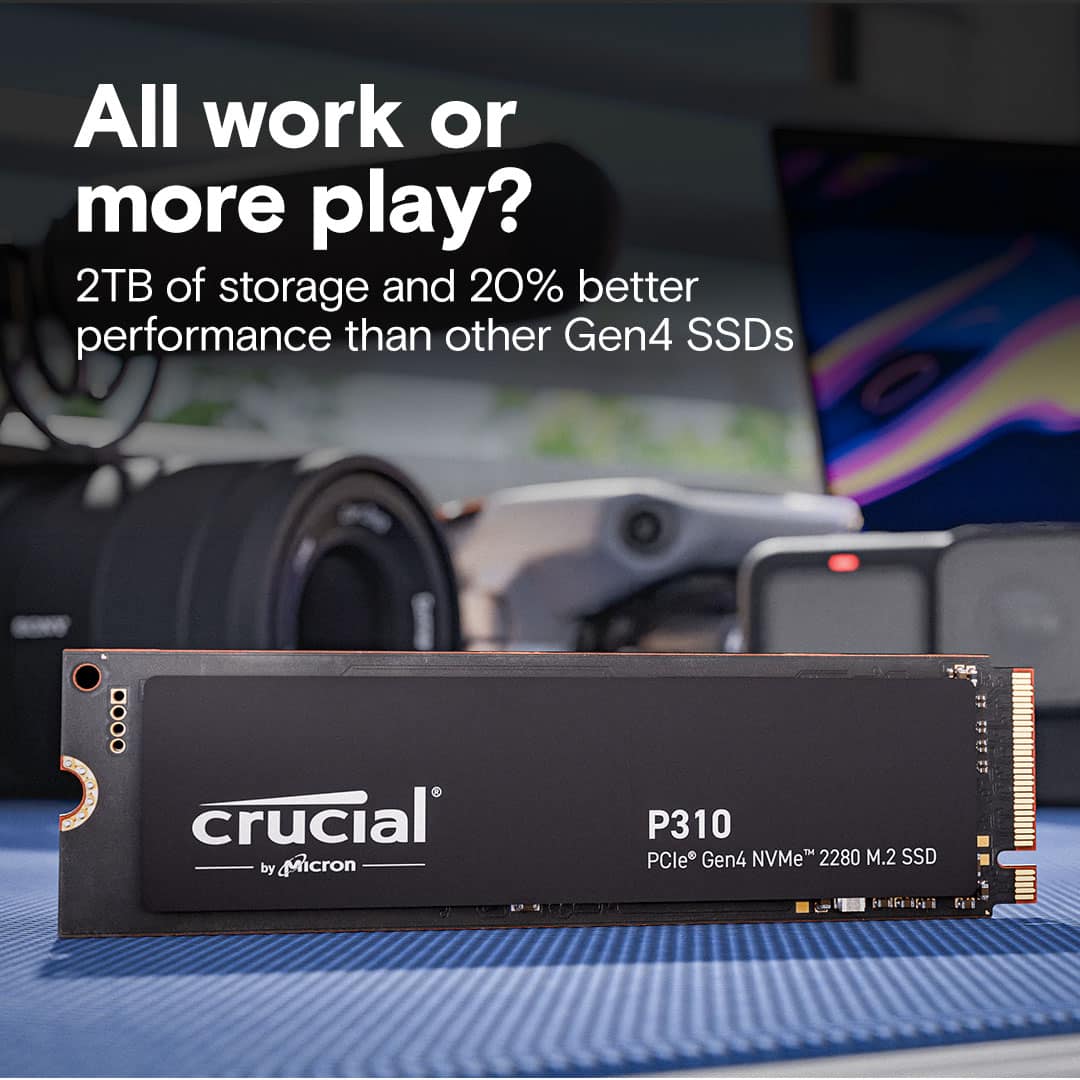 Crucial - P310 1TB Internal SSD PCIe Gen 4 x4 NVMe M.2