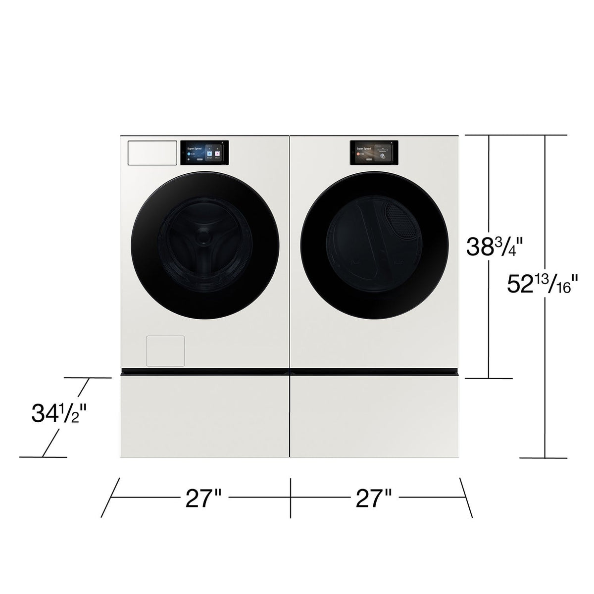 Samsung - 5.3 cu. ft. Bespoke AI Ultra Capacity Front Load Washer with AI Home - Ivory