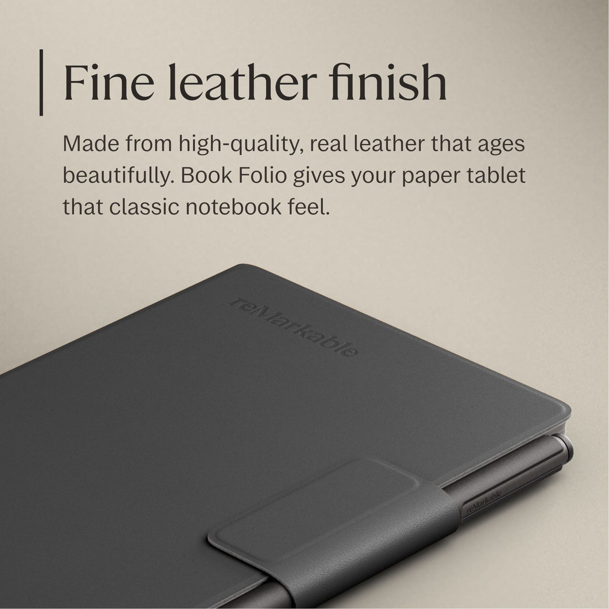 reMarkable - Paper Pro Move - Premium leather Book Folio for your 7.3'' paper tablet - Black