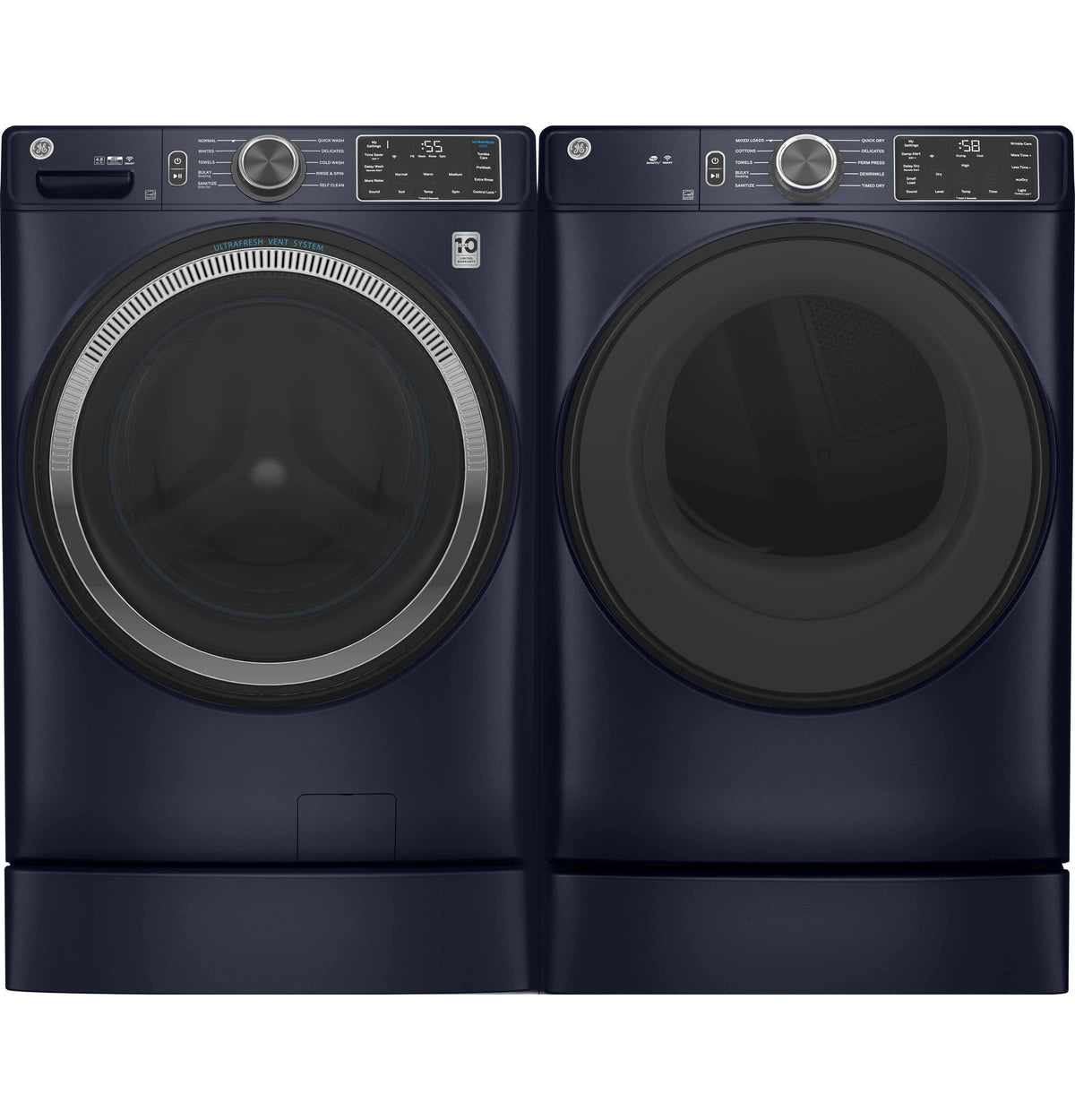 GE - 7" RightHeight Riser - Laundry Pedestal for Select Washers and Dryers - Sapphire Blue