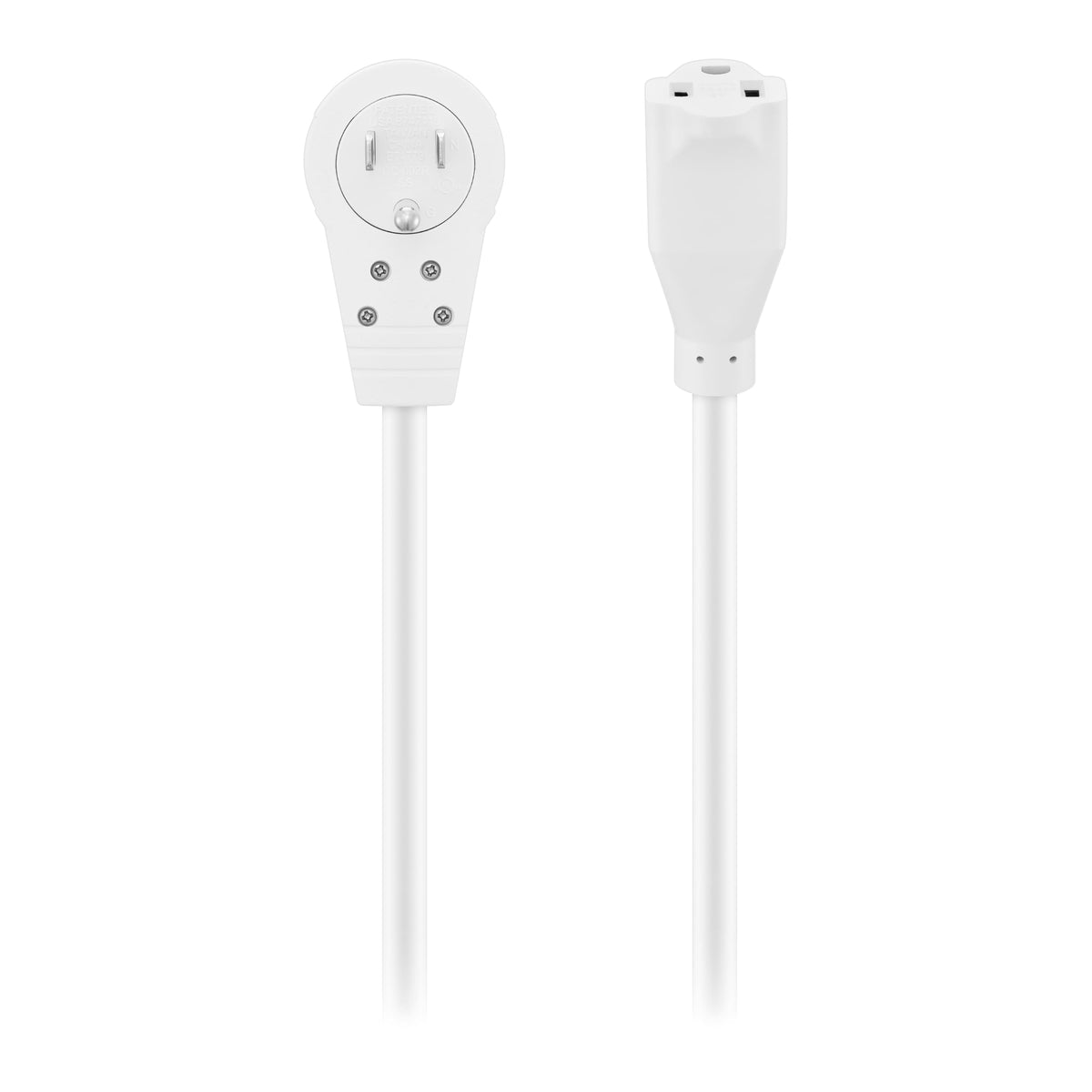 Insignia™ - 8’ 16 AWG Indoor Extension Power Cord with Rotating Plug - White