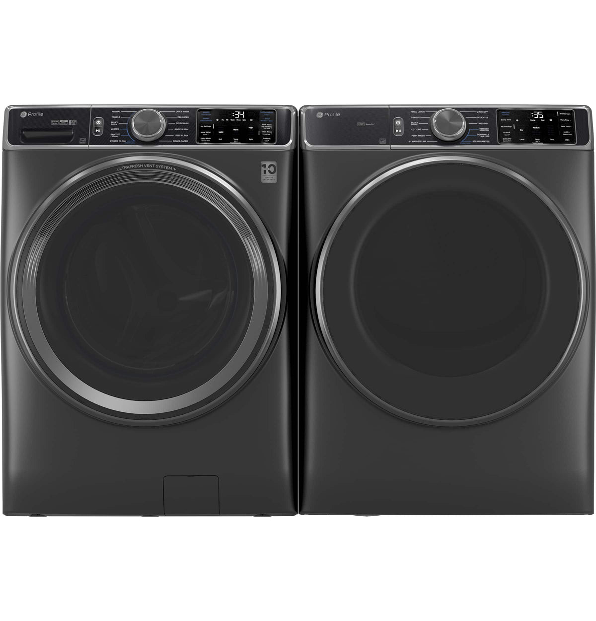 GE Profile - 7.8 Cu. Ft. Stackable Smart Electric Dryer with Steam and Sanitize Cycle - Carbon Graphite