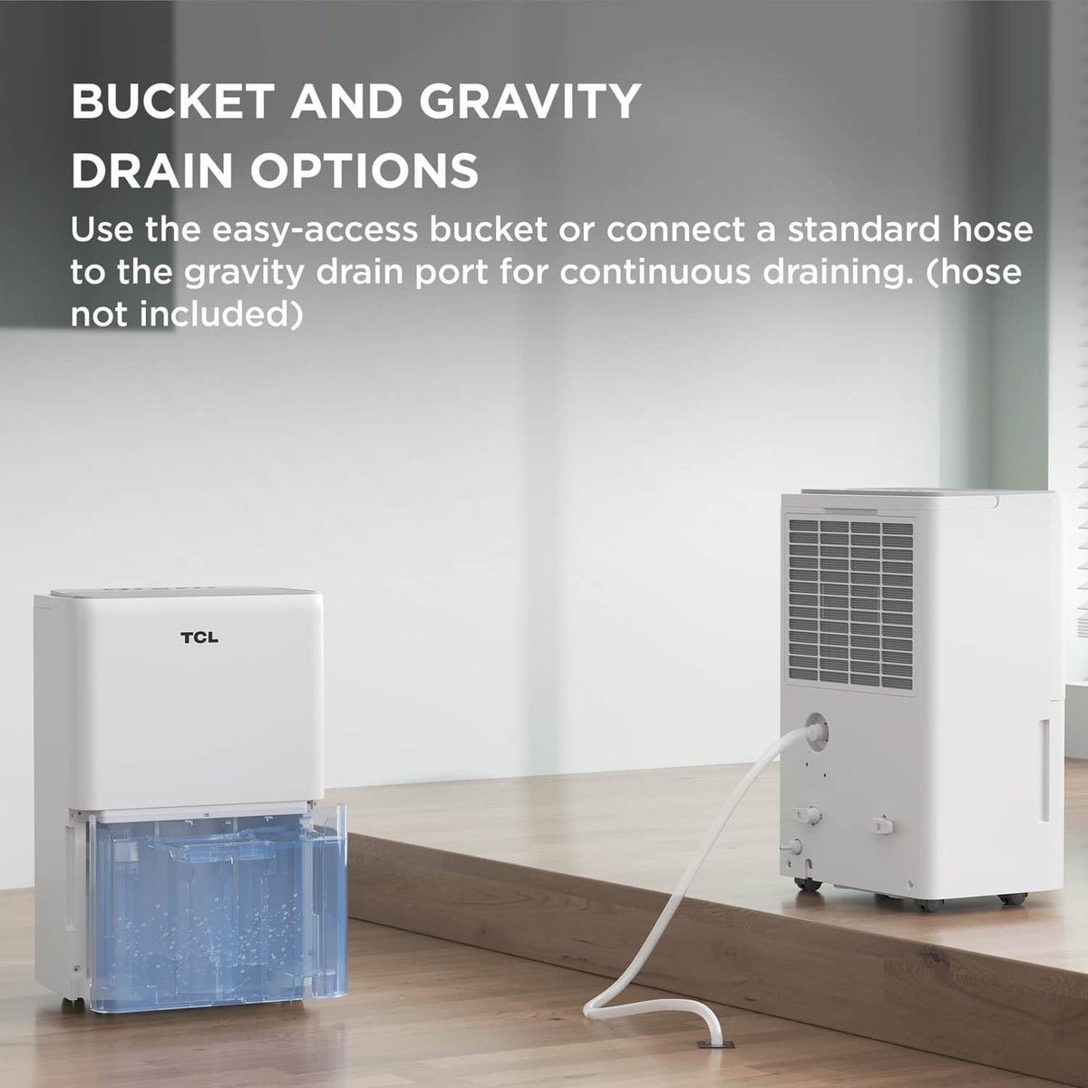 TCL - 32 Pint 3000 Sq. Ft. 4 Quart Bucket Capacity Portable Dehumidifier, ENERGY STAR Certified, Quiet Operation - White