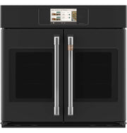 Café - 30" Smart Built-In Single Electric Convection French-Door Wall Oven with Air Fry and Precision Cooking Modes - Matte Black