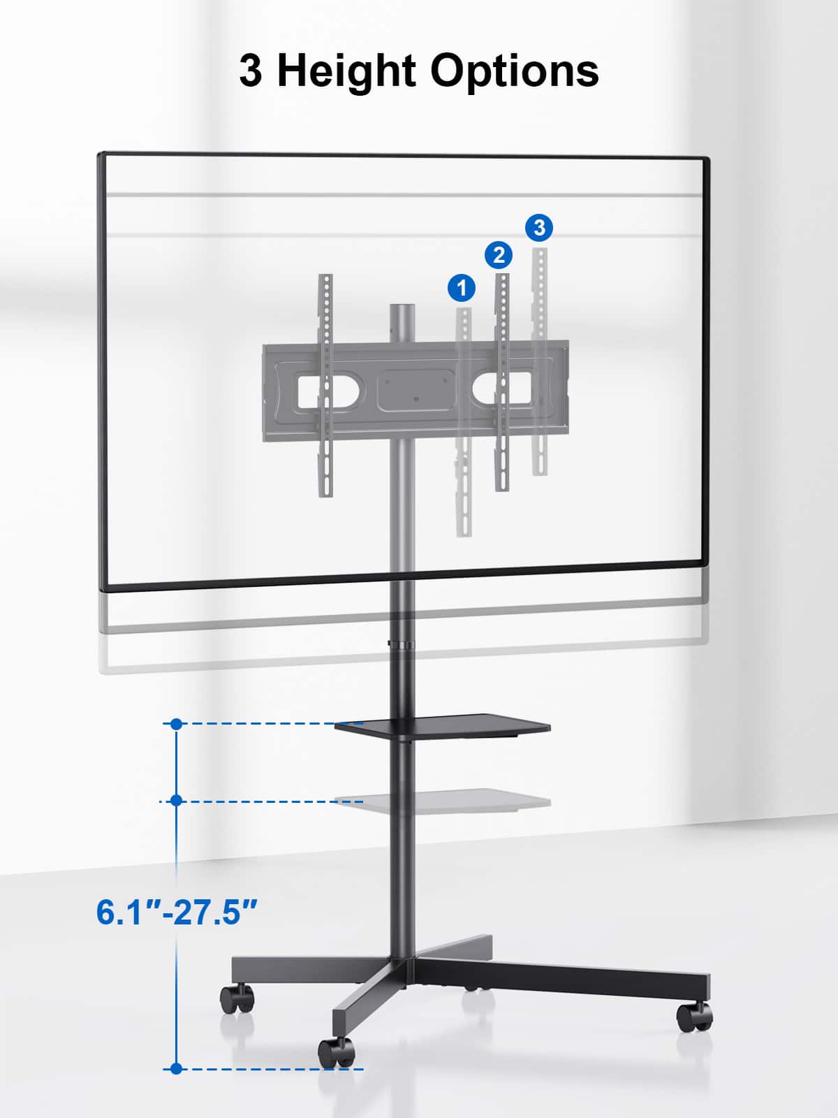 ErgoAV - 32″-55″ TV Cart - Black