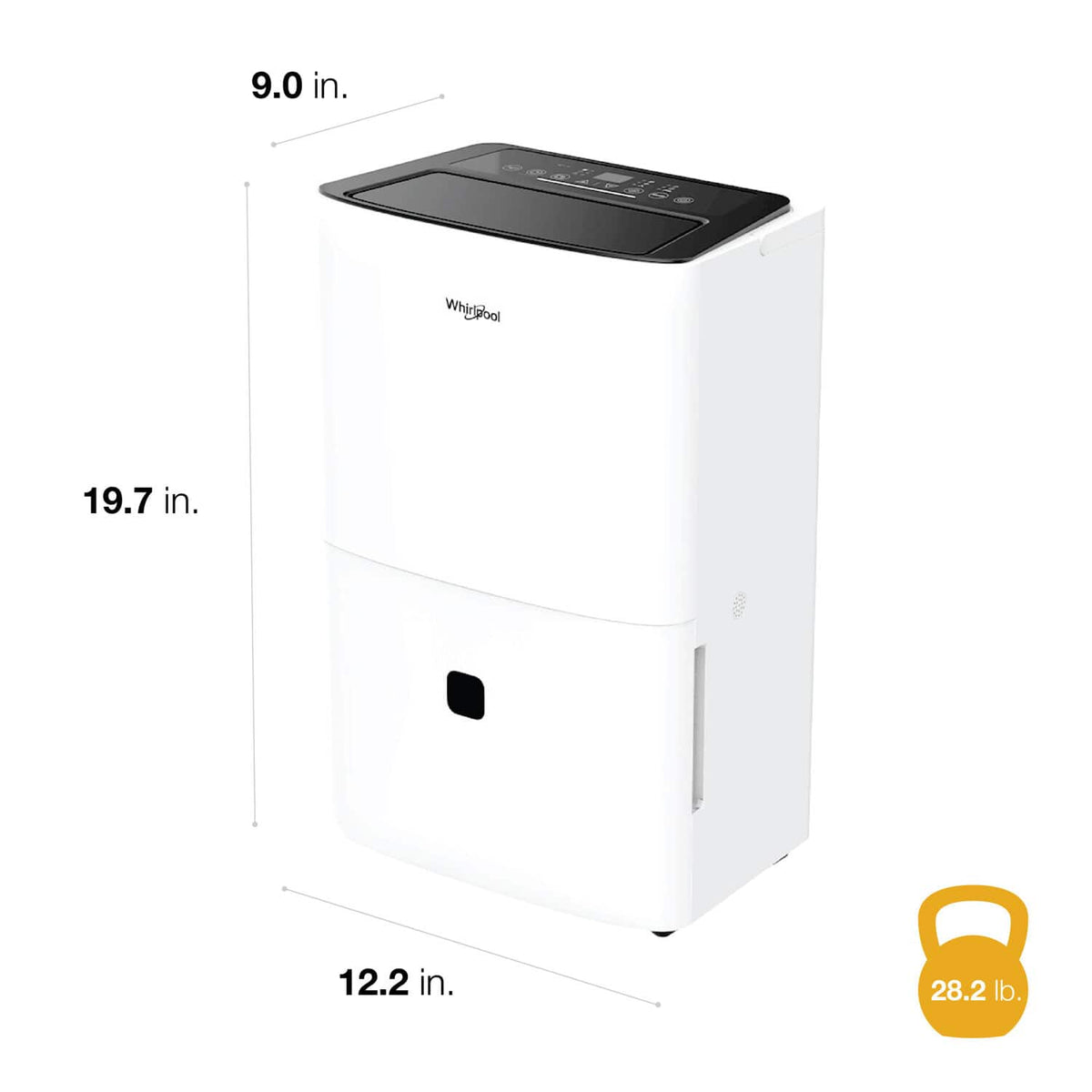 Whirlpool - 32 Pint 1500 Sq. Ft 14.8 quart Energy Star Certified Dehumidifier - White