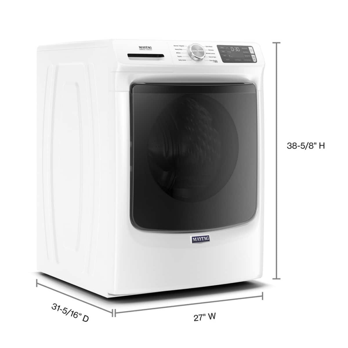 Maytag - 4.5 Cu. Ft. High-Efficiency Stackable Front Load Washer with Steam and Fresh Spin - White