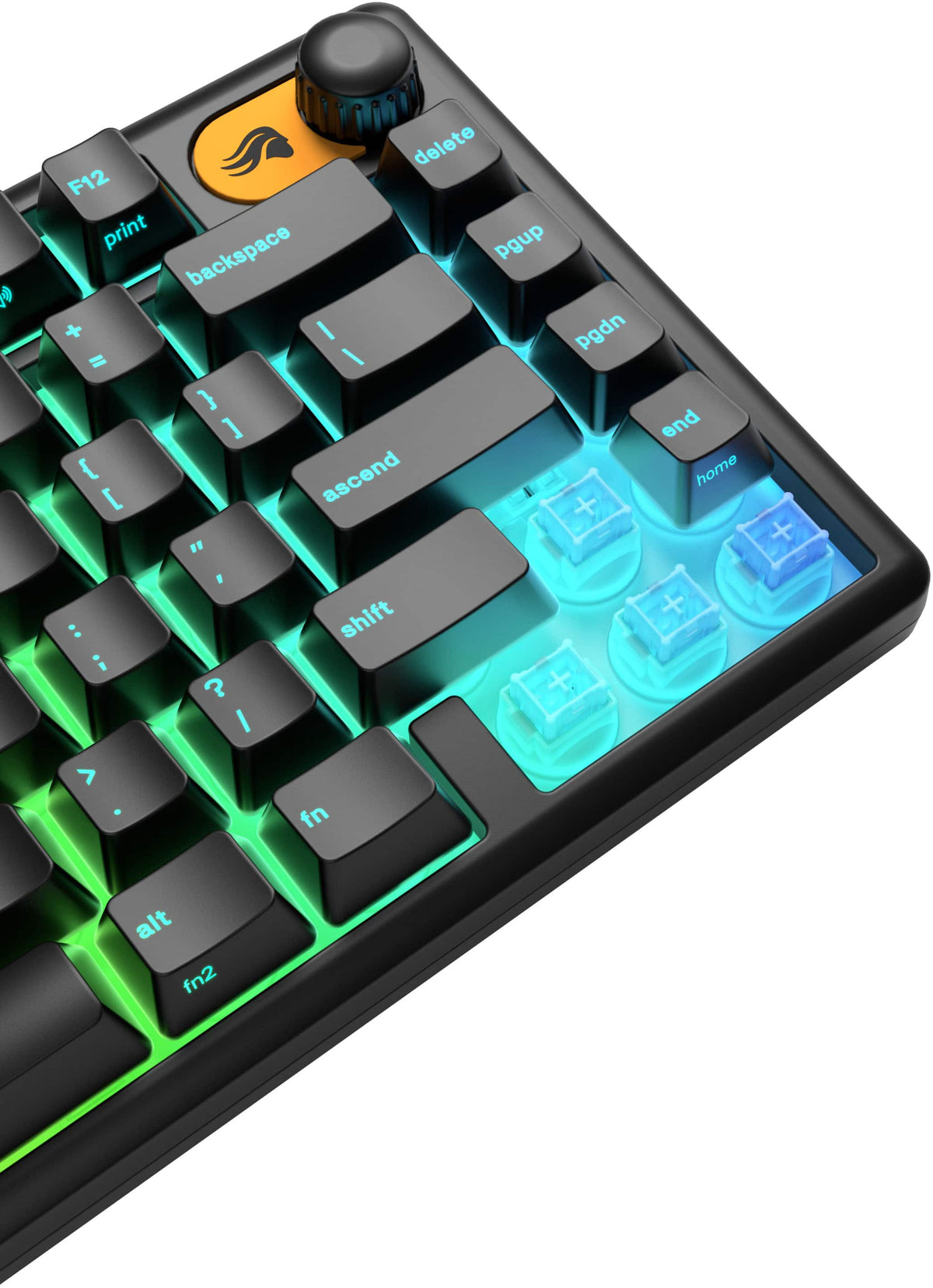 Glorious - GMBK 75% Wired Membrane Gaming Keyboard with Swappable MX-Compatible Keycaps - Black