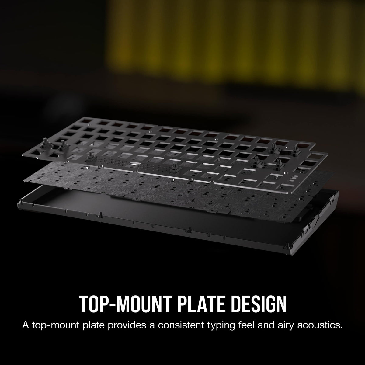 CORSAIR - K65 PLUS RGB 75% Wireless Mechanical Pre-Lubricated MLX Red Linear Switch Gaming Keyboard with Hot-Swappable Switches - Black/Gray