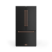 36 in. Wide Gordon Ramsay Series by Thor Kitchen 20.3 Cu. Ft. Counter Depth Refrigerator with Rose Gold Hardware - Black