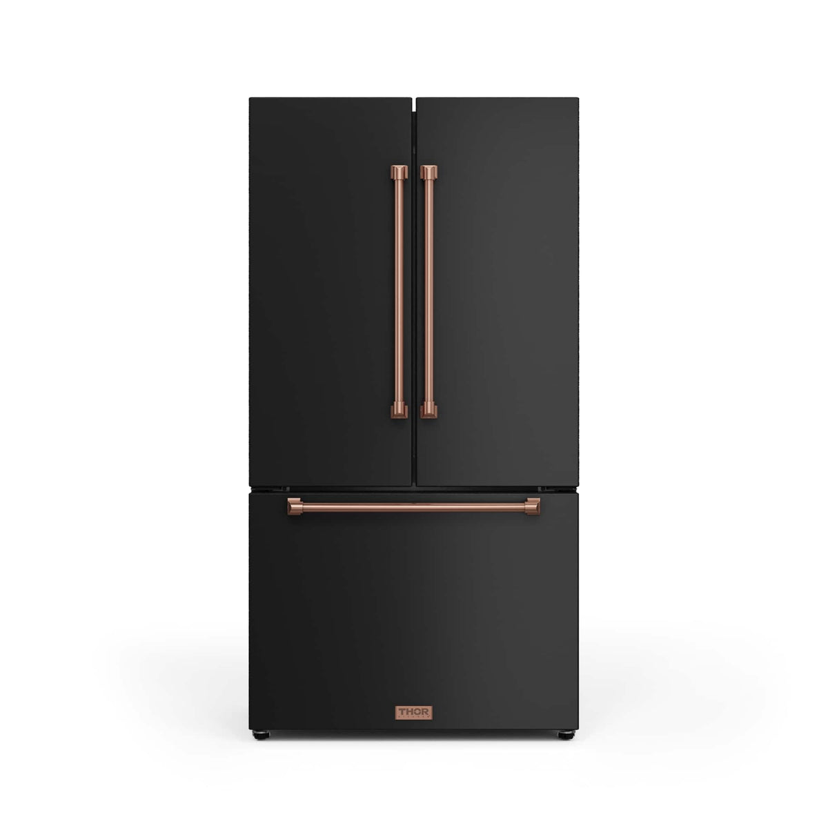 36 in. Wide Gordon Ramsay Series by Thor Kitchen 20.3 Cu. Ft. Counter Depth Refrigerator with Rose Gold Hardware - Black