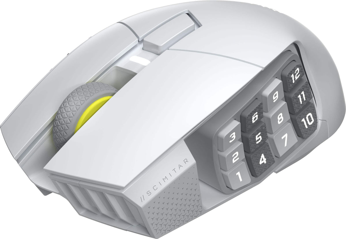 CORSAIR - Scimitar Elite Wireless SE MOBA/MMO Optical Gaming Mouse with 16 Programmable Buttons - Wireless - White