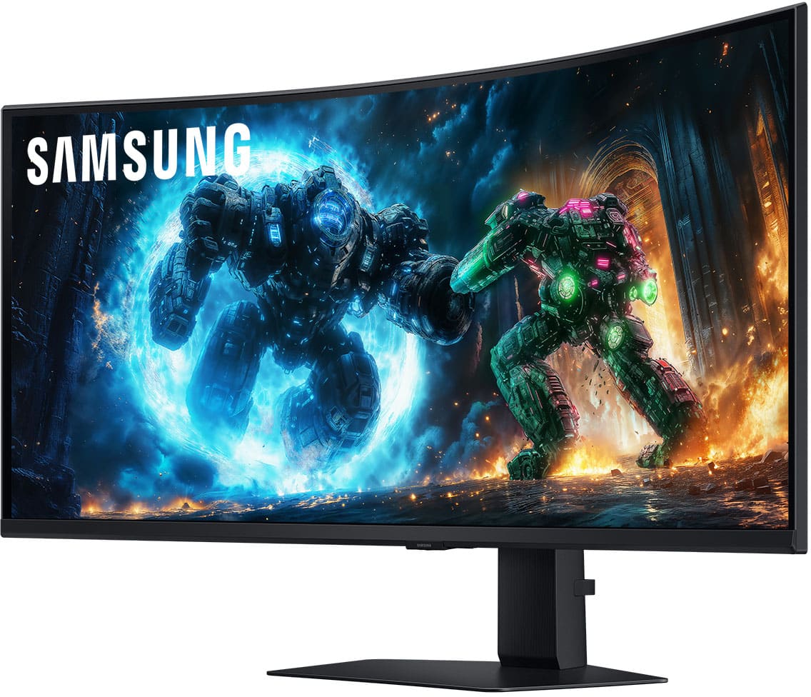 Samsung - 40" Odyssey G75F WUHD 180Hz 1ms AMD FreeSync Prem Pro Curved Gaming Monitor with HDR 600 (DisplayPort, HDMI) - Black