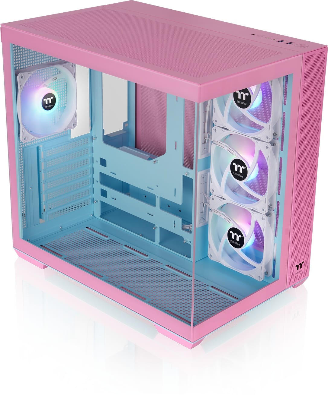 Thermaltake - View 380 TG ARGB ATX Mid-Tower PC Case - Bubble Pink