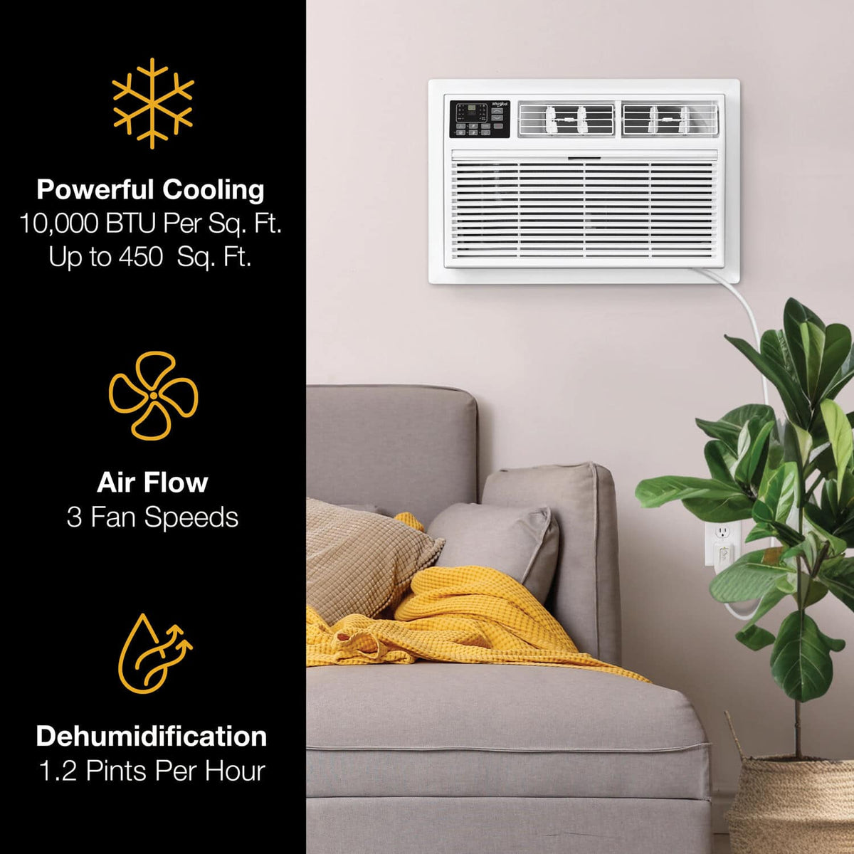 Whirlpool - 10,000 BTU Through the Wall Air Conditioner - White