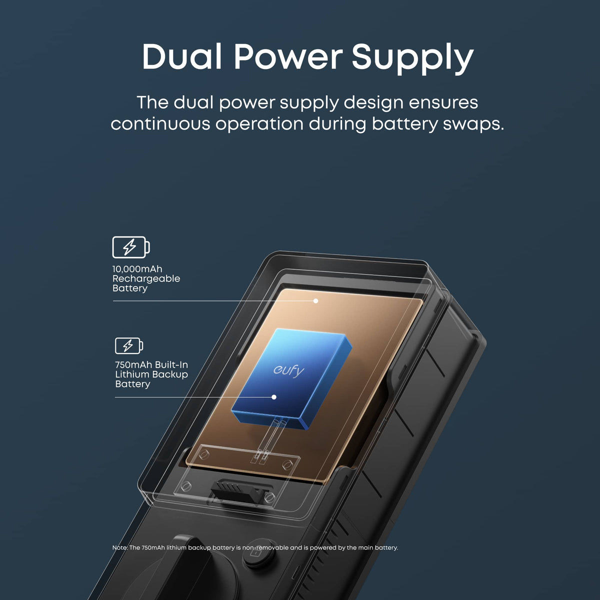 eufy - FamiLock E35 Thumb-Turn Smart Lock Deadbolt with Palm Scan for keyless entry (Compatible with Smart Devices) - Black